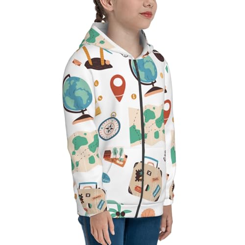 Travel1 Kid Hoodies Boys Zip Up Sweatshirts Girls Pullover with Pocket4