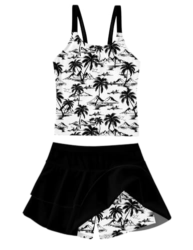 Image of ALISISTER Girls Tankini Swimsuit Two Piece Bathing Suits Summer Beach Swimwear with Shorts for 7-12 Years