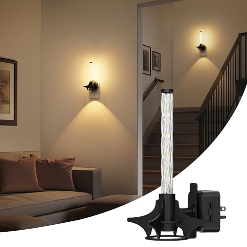Image of JandCase LED Night Light Plug into Wall, Dusk to Dawn Sensor, Dimmable 0-100LM Adjustable Brightness, 3000K Soft White Night Light for Bedroom, Bathroom, Stairway, Hallway, 1 Pack