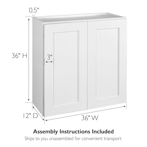 Image of Design House Brookings Kitchen Wall Cabinet, 36 inch, White