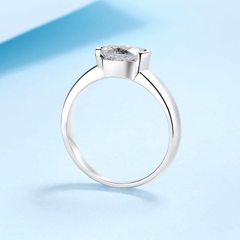 Striking 14K Gold Diamond Statement Ring for Women, Bold 1.5 Carat VVS1 D-Color Oval Cut Design, Showcasing Modern and Captivating Elegance image 4