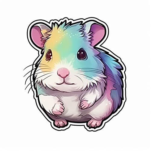Image of Yoonek Graphics Hamster Vinyl Decal Sticker for Car, Laptop, Tumbler, More. #005469
