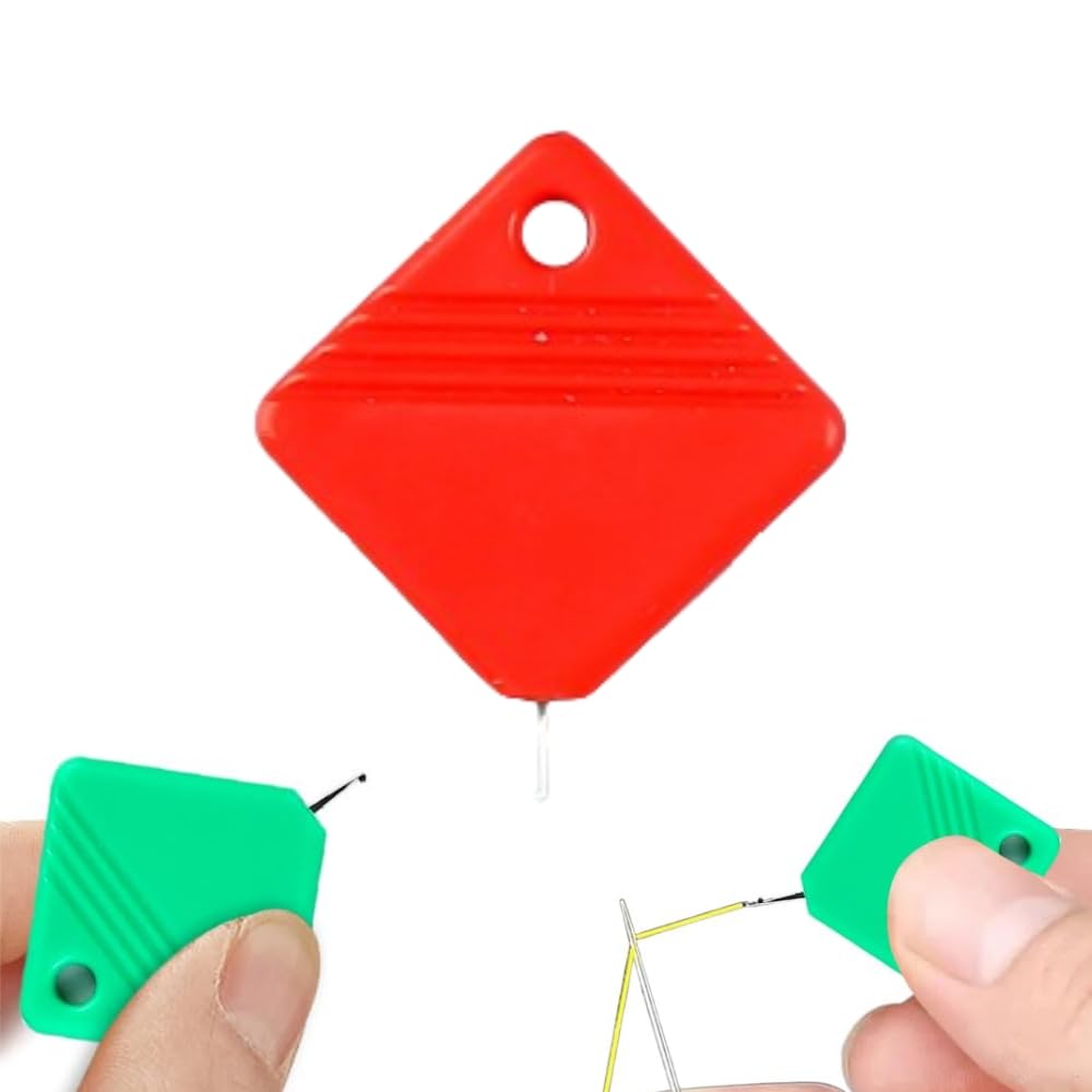 Automatic Needle Threaders for Hand Sewing, 2025 Upgrade Embroidery Floss, Sewing Machine Needle Threader, Sewing Supplies Tool, Fits All Needle Sizes (1, Red)