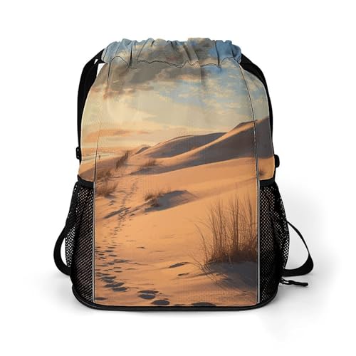 Sac à dos avec cordon Sand Dunes léger sac de sport homme femme grand format