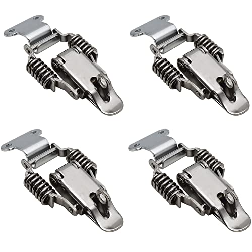 N-S Lot de 4 verrous de porte en acier inoxydable avec trou de verrouillage