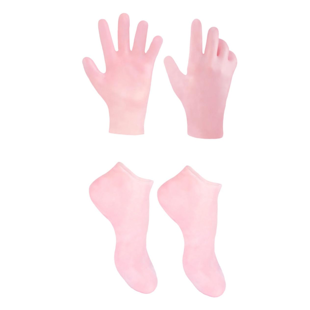 HONMEET 1 Set Exfoliating Moisturizing Foot Socks Gloves Foot Care Cracked Heel Repair Material Pink
