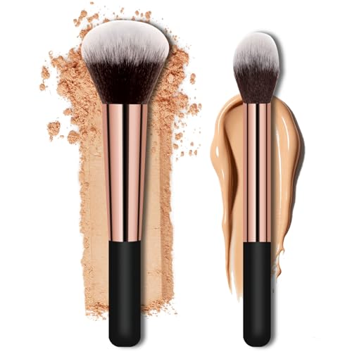 Makeup Brushes Large Powder Brush & Foundation Brush Flawless Finish Airbrushed for Highlighter Loose Powder Blush Cream Contour Blending Liquid