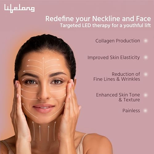 Image of Lifelong 3-in-1 Beauty Massager for Face and Neck, Based on Triple Action LED, Wrinkle Reduction, Neck & Face Lifting Device | Red Light Therapy with Vibration Technology for Skin Care,Improve,Firm,Tightening