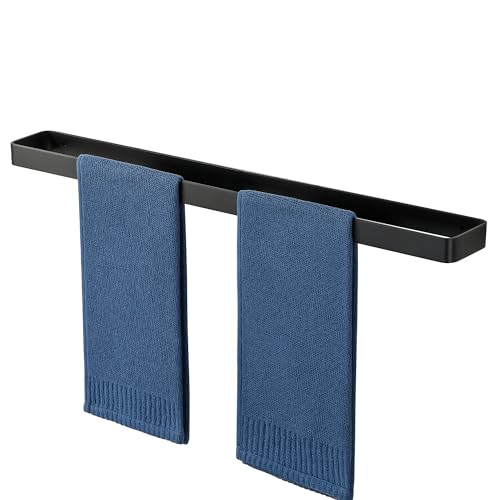 SAYAYO Handtuchhalter Schwarz 70cm Handtuchstange mit Bohren Wandmontage Aluminium Badetuchhalter für Badezimmer und Küche