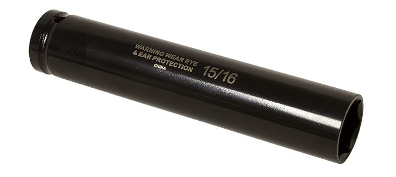 Soquete Extra Longo para Parafuso de Gaiola de Caminhão Lisle 49020, 15/16 pol., Encaixe de 12,7 mm