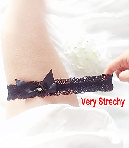 Image of Blue Garters for Bride Wedding Garter Set for Bride Bridal Garter Leg Thigh Blue