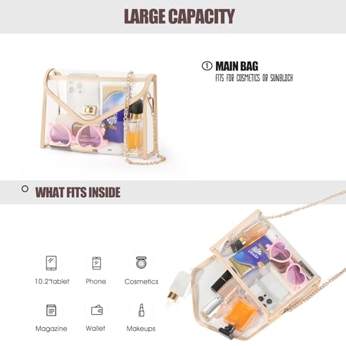 Clear Purse for Women Stadium Approved, PVC Clear Crossbody Bag Transparent Bag for Stadium Events Concerts4