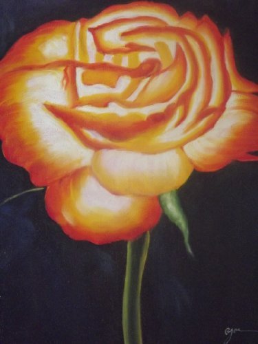 Peinture à l'huile sur toile Le Rose Orange tableau abstrait moderne 50x60