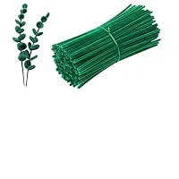 Lot de 300 nettoyants à fleurs avec tube - 4 couleurs vives avec fil vert, ruban et feuilles décoratives | Idéal pour la floristique, la décoration de table et l'artisanat | Cadeau