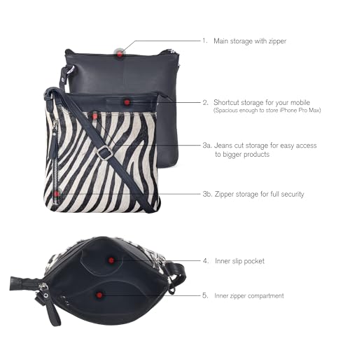 Image of Leather Crossbody Bags for Women - Ladies Sling Handbags - Medium Cross body Purses Handbags - Purses For Women