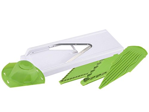 Multi de Rallador 5 piezas Maquinilla de verduras de Rallador de queso de v de carpintero (3 Hoja de acero inoxidable, multiusos Rallador, seguridad plana, longitud 35 cm x ancho 12 cm)