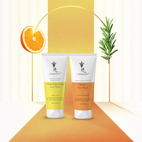 Image of LA'BANGERRY Ubtan & Vitamin C Face wash Combo | For Brighter & Radiant Skin | Vegan Face Wash For Women & Men | (50 mlx2)
