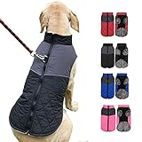 Tineer Dog Winter Jacket Vest for Small Medium Large Dogs, Fleece Lining Warm Coat Waterproof Pet Dog Clothes for Cold Weather (XS, Black)