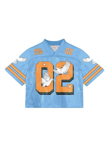 SHENHE Men's Y2k Football Jersey V Neck Graphic Number Shirt Hip