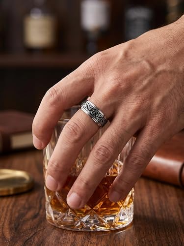 Image of Norse Code Collection Stainless Steel Rings For Men And Boys Anniversary Birthday Gifts