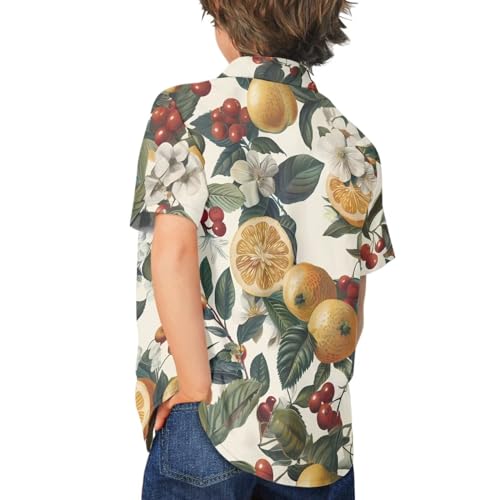 PinUp Angel Hawaiian Shirts for Boys Girls Button Down Aloha Shirt Summer Beach Shirts for Kids Holiday Travel3