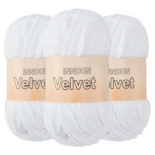 Image of Soft Velvet Chenille Yarn for Crocheting, Super Bulky Yarn for Blankets | Fluffy, plush yarn for crochet and knitting blankets, amigurumi, cushions and handmade gifts for cozy DIY projects.