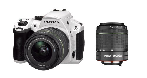 Pentax K-30 - Cámara réflex Digital con Lente WR de 18-55 mm y 50-200 mm, Color Blanco (16 MP, Sensor CMOS APS‑C, Pantalla LCD de 3 Pulgadas)