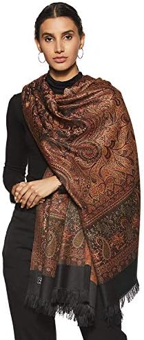 Weavers Villa Women's Pashmina Wool Blend Indian Handicraft Woven Shawls, Scarf, Wraps [Large Size: 40" X 80"]