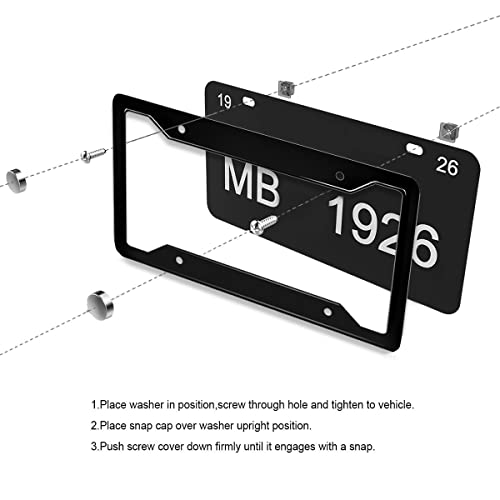 Custom License Plate Frames Personalized Black License Plate Holder Customized Novelty Text Name Car Plate Tag Frame 6.3X12.2 Inch For Car Truck #TOP3