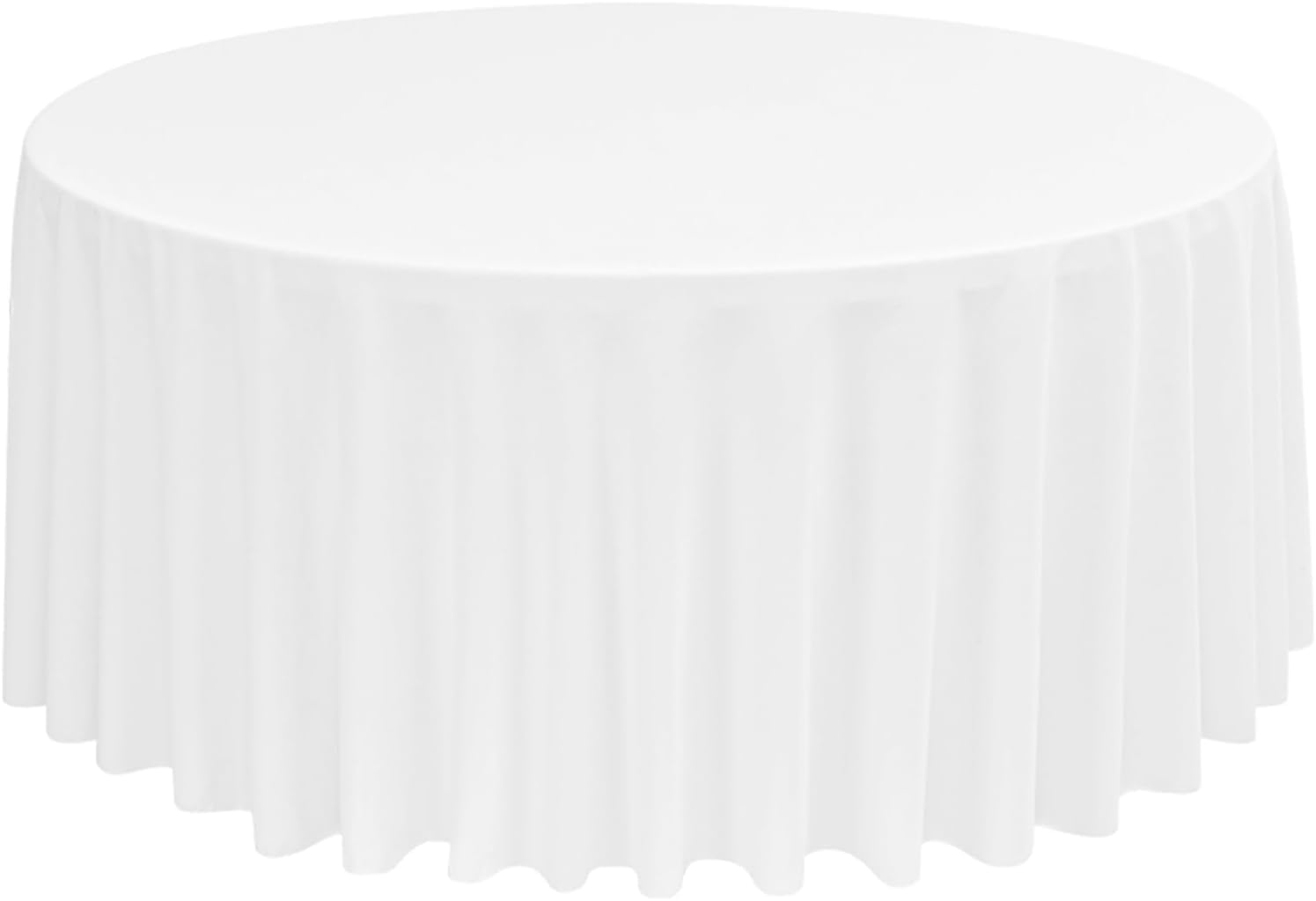 FXKS 1 Pack White Round Tablecloths, 275 cm Polyester Table Cloth