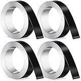 4 Pcs 1/2 Inch x 21 ft Stainless Steel Embossing Tape Compatible with Dymo Embossing Label Maker Non-adhesive Stainless Steel Tape Compatible with Dymo M1011/m11 for Plants Farm Industry (Black)