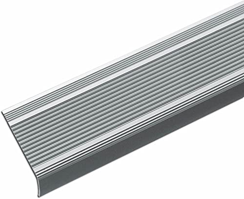 casa pura Perfil de aluminio para escaleras en forma de L, autoadhesivo, plateado, perfil de borde anodizado para parqué y laminado, 1 pieza, 134 cm de longitud 3 x 2 cm, integral