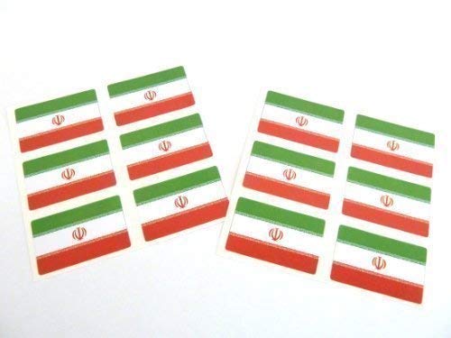 Mini-Aufkleber Set Iranische Flagge – 12 Stück, 33x20 Mm, Rechteckig, Selbstklebend