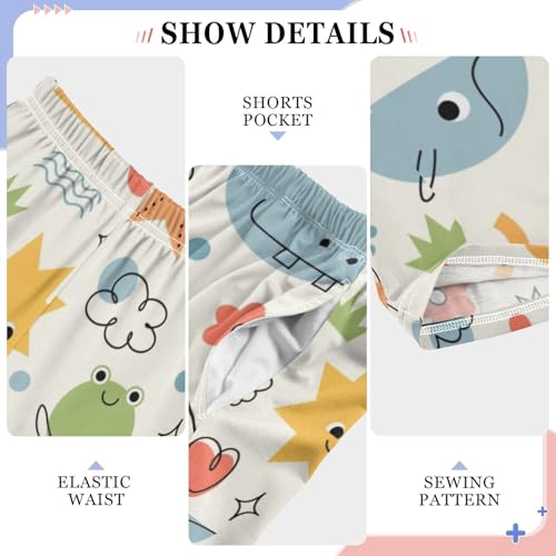 Playful Animal Boys Pants Boys Athletic Pants Long Pant for Boywith Pockets Wide-Leg Size 6-14Y4