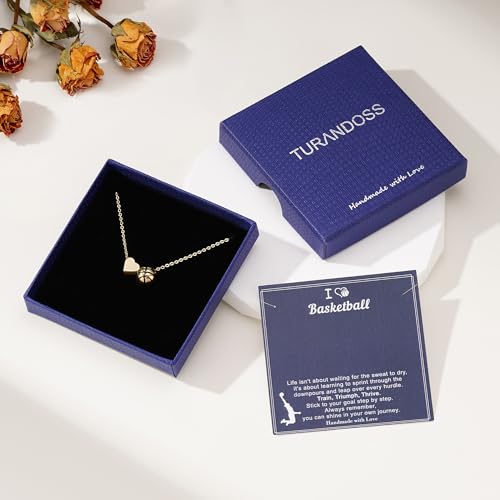Turandoss 14K Gold Plated Heart Sports Necklaces for Women Girls Trendy - image 7