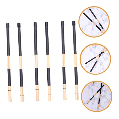 Set de 3 pares de baquetas duraderas para batería negras miniatura 4