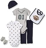 Little Treasure Unisex Baby Layette Clothing Set, Football Jersey Set, 3-6 Months US