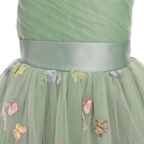IBTOM CASTLE Flower Girls Dress Spaghetti Strap Long A Line Formal Wedding Pageant Princess Birthday Party Dance Gown4