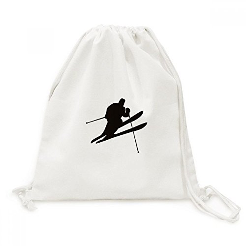 Sac de sport à cordon ski noir en toile pour éviter de s'encombrer en voyage