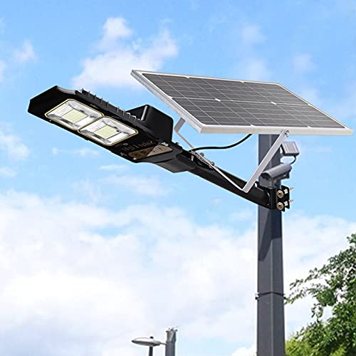 Lowest Price 150W Solar Street Lights Outdoor Dusk to Dawn, LED Security Flood Light Motion Sensor Waterproof LED with Pole and Remote Control Suitable for Front Yard Road Basketball Court