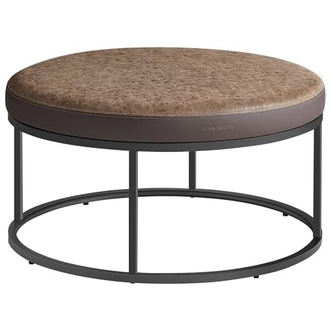 SONGMICS HOME LUIZ Collection Round Ottoman Cover