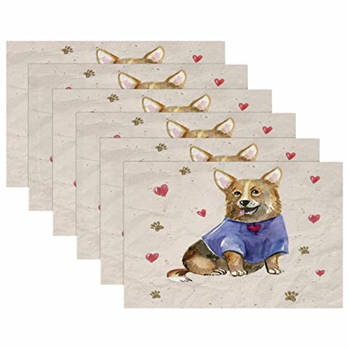 Sets de table aquarelle chiot pour décorer votre salle à manger - 6