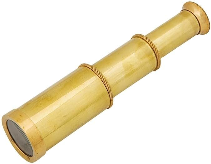 Generic Handcrafted 5.90"" Pocket Brass Telescope with Carrying Pouch Retro Pirate Spyglass Vintage Golden Telescope, Standard, Same As Picture