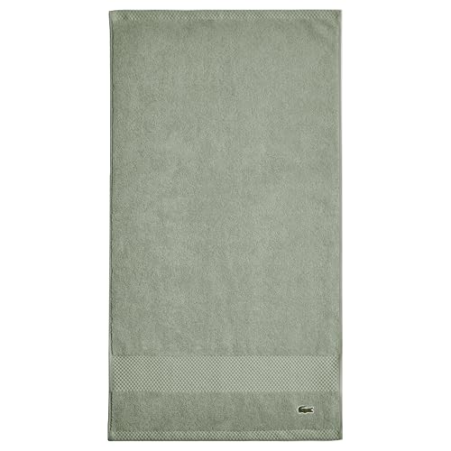 Lacoste Heritage 100% Supima Cotton Hand Towel, Aloe, 16' x 30' – Highly Absorbent & Quick Drying, Premium Super Soft Bath Towel, Bathroom Essential, Gift for All Occasions, Machine Washable