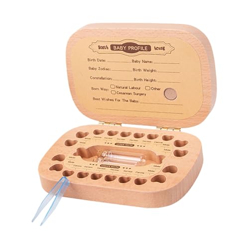 Boîte de rangement pour dents de bébé en bois : grands compartiments enfants