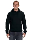 J America Adult Premium Full-Zip Fleece Hoodie, Black, Medium