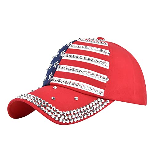 Chapeau de soleil pour femme et homme avec broderie étoile, Rouge, Taille unique