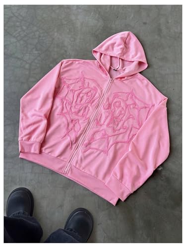 Men's Zip Up Hoodie Sweatshirts Star Graphic Long Sleeve Oversized Hooded Pullovers3