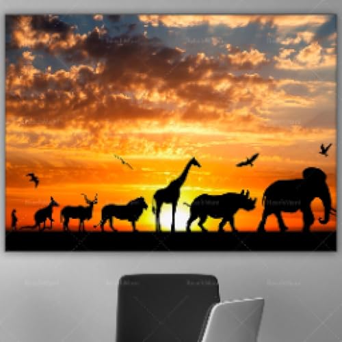 Impression sur toile d'animaux mignons d'Afrique décoration murale 60x90cm - 2