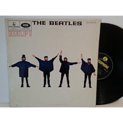 The Beatles HELP mono, black yellow.HELP, PMC 1255 - Les Beatles, Paul McCartney, John Lennon, RIngo Starr, George Harrison